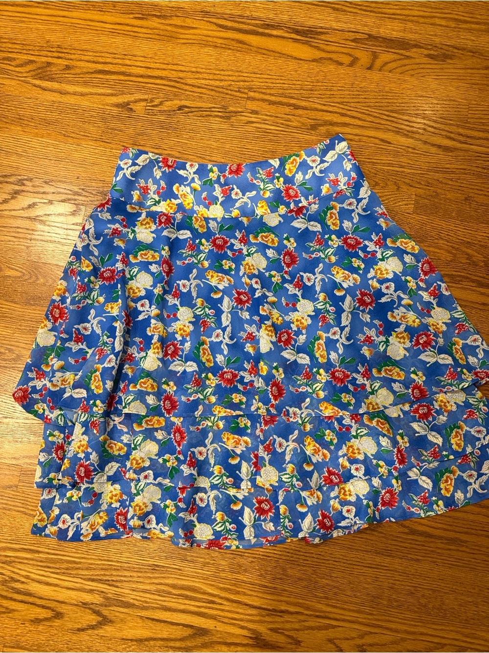Ralph Lauren Blue Floral Skater Skirt